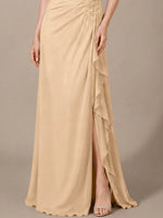 Chiffon Mother of the Bride Dress with Lace Appliques