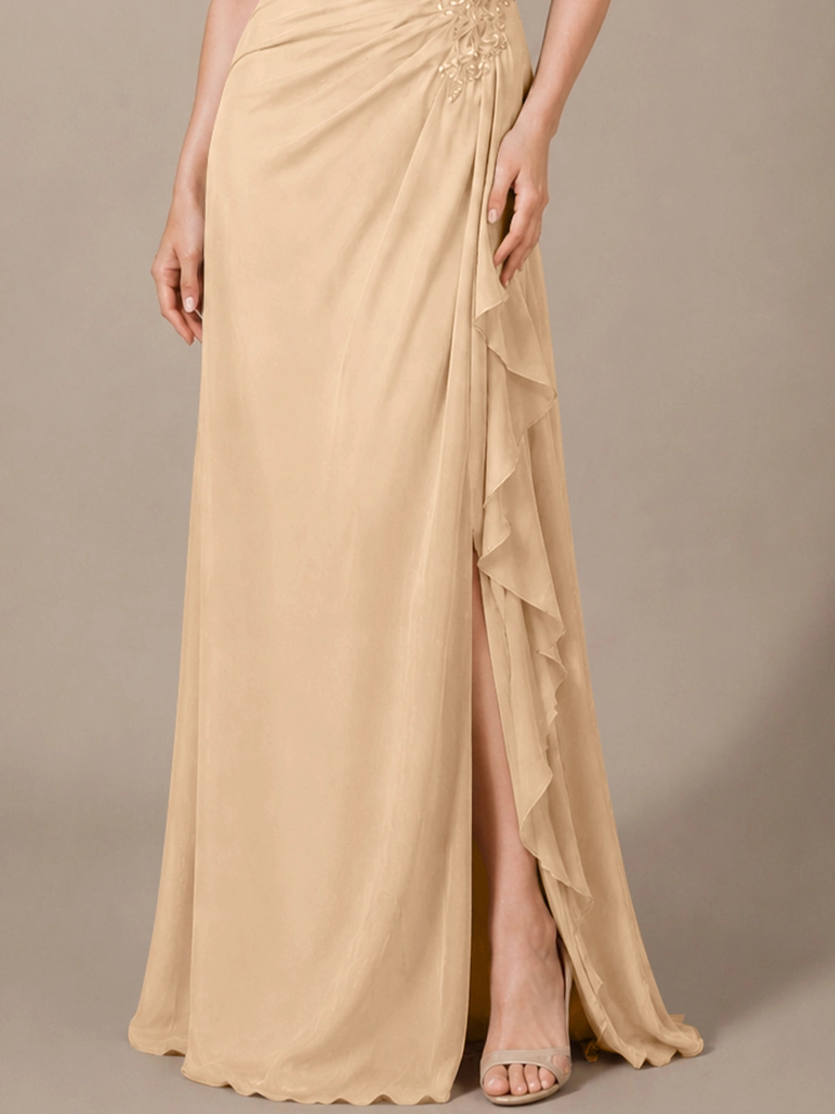 Chiffon Mother of the Bride Dress with Lace Appliques