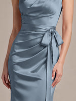 One-Shoulder Bridesmaid Dress with Sash
