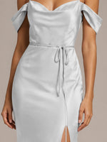 Mermaid Bridesmaid Dress with Tie Waist Sash