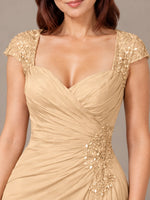 Chiffon Mother of the Bride Dress with Lace Appliques