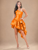 Asymmetric Homecoming Dress with One-Shoulder Neckline 