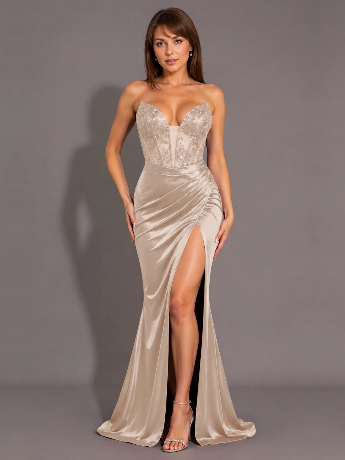 Silk-like Prom Dress with Sweetheart Neckline 