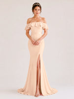 Mermaid Bridesmaid Dress with Ruffle Design 