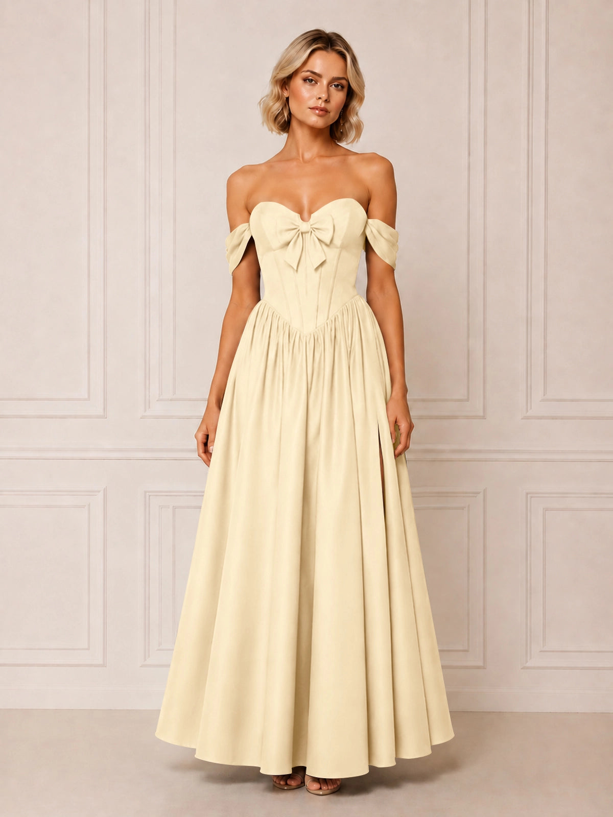 A-line Bridesmaid Dress with Bow Detail 