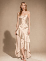 Strapless Prom Dress with Tiered Ruffles 