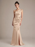 One-Shoulder Bridesmaid Dress with Sash