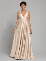 A-line Bridesmaid Dress with Cross-Over Bodice
