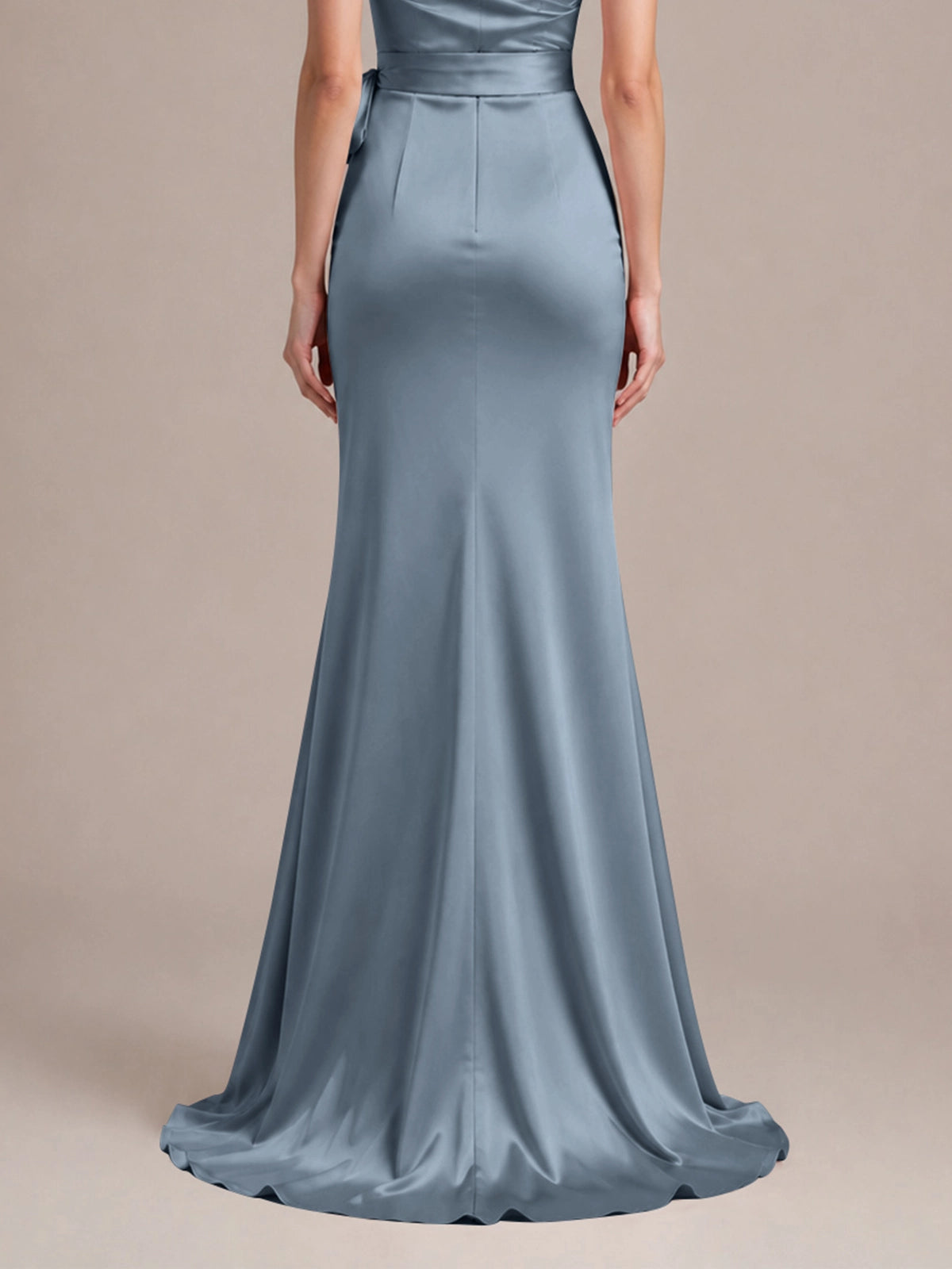 One-Shoulder Bridesmaid Dress with Sash
