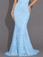 Corded Lace Prom Dress with Sweep Train