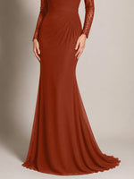 Mermaid Mother of the Bride Dress with Long Lace Sleeves