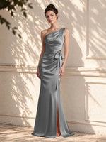 One-Shoulder Bridesmaid Dress with Sash