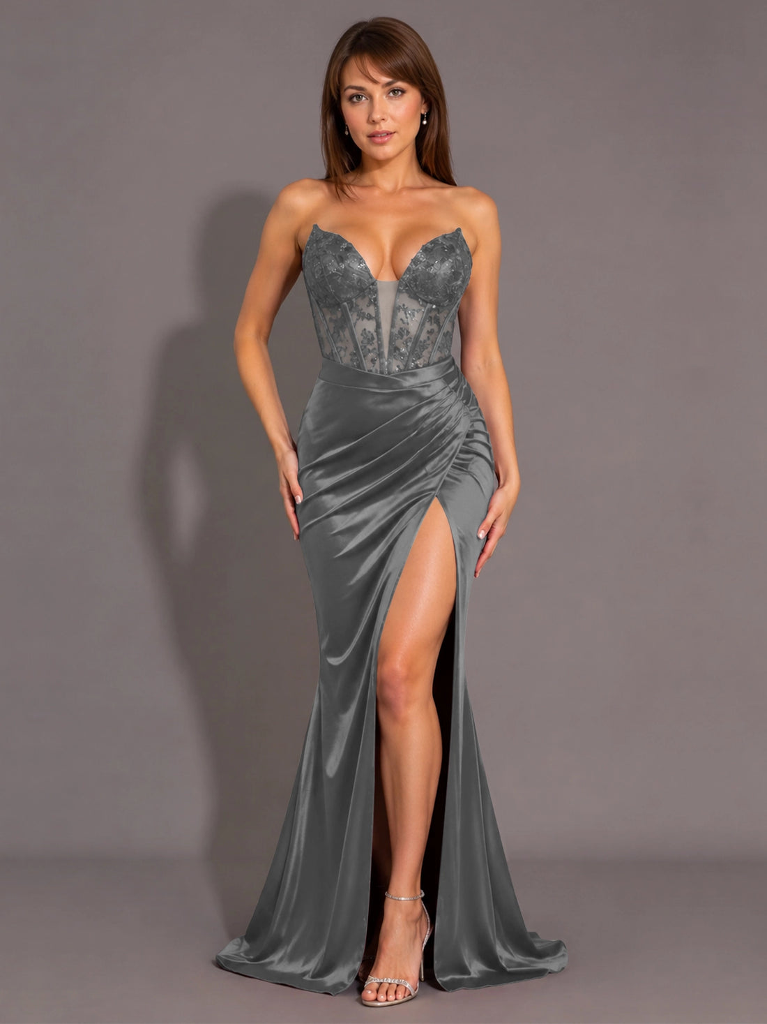 Silk-like Prom Dress with Sweetheart Neckline 
