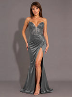 Silk-like Prom Dress with Sweetheart Neckline 