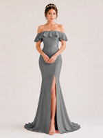 Mermaid Bridesmaid Dress with Ruffle Design 