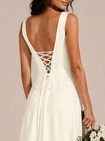 Sweetheart Neckline Bridesmaid Dress with Wide Straps