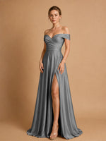 A-line Prom Dress with High Slit 