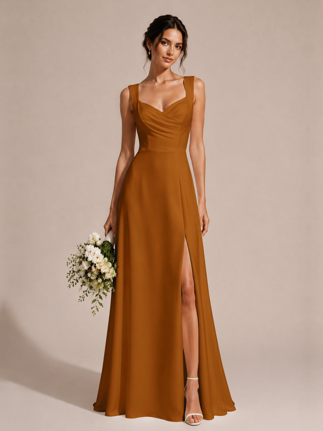 Sweetheart Neckline Bridesmaid Dress with Wide Straps