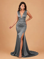 Mermaid Prom Dress with Deep V-neck 