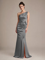 One-Shoulder Bridesmaid Dress with Sash