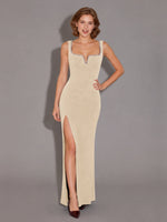 Sheath Prom Dress with Crystal Trim 