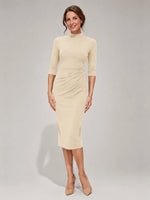 Sheath Mother of the Bride Dress with Mock Neckline 