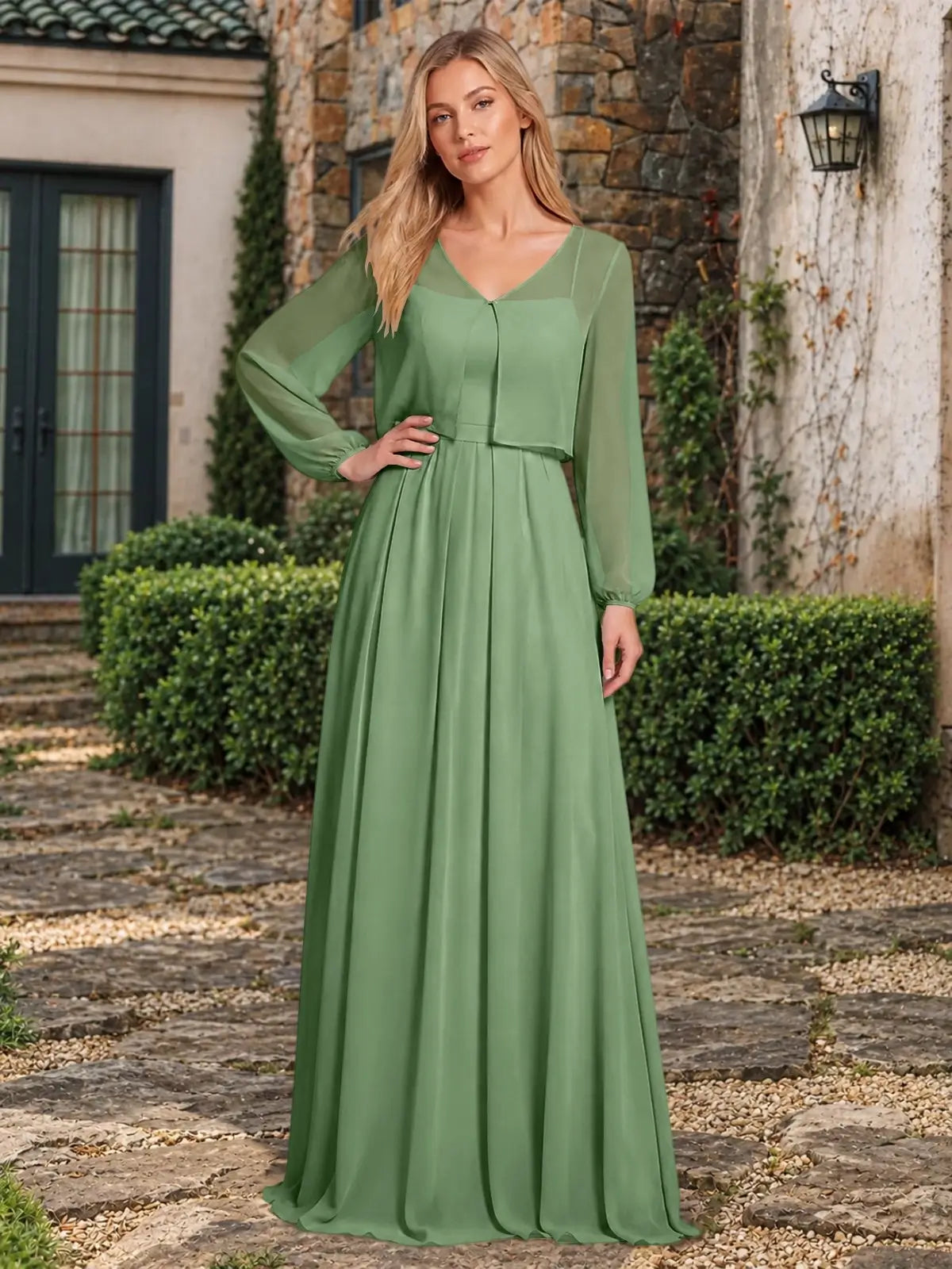 Two-Piece Square Neckline Bridesmaid Dress with Jacket