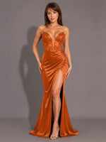 Silk-like Prom Dress with Sweetheart Neckline 