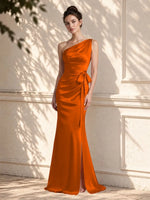 One-Shoulder Bridesmaid Dress with Sash
