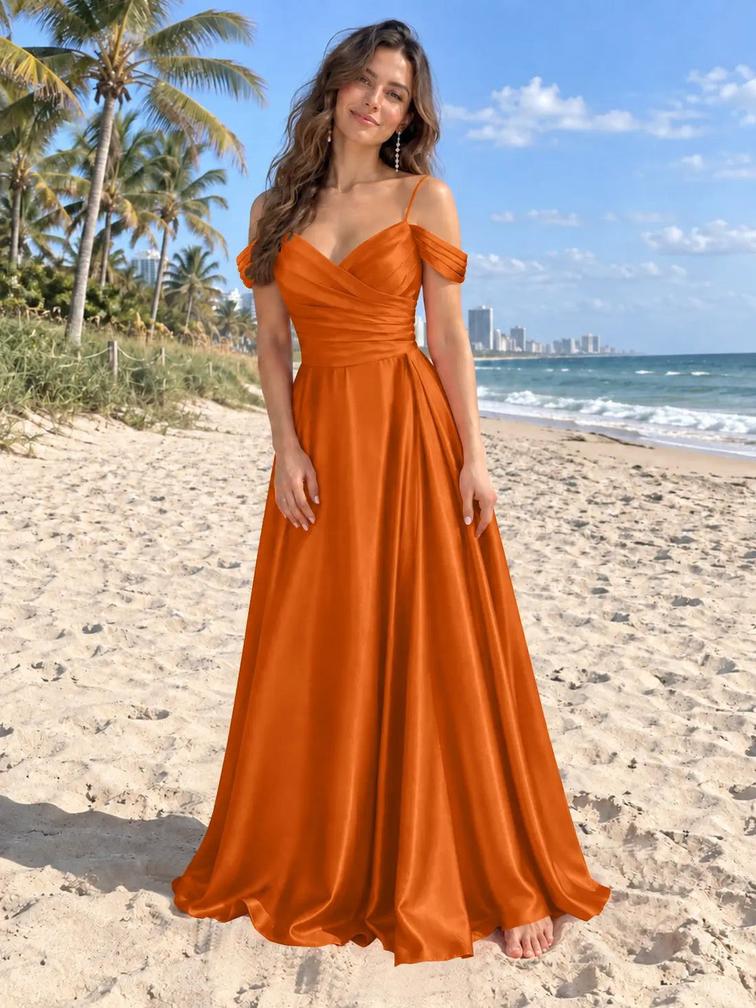 Silk-Like Pleated Prom Dress 