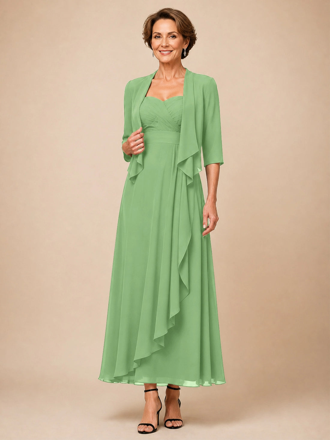 Two-piece Mother of the Bride Dress with Ruffle Design 