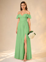 Chiffon Bridesmaid Dress with Cap Sleeves 