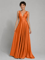A-line Bridesmaid Dress with Cross-Over Bodice