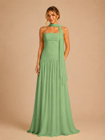 Chiffon Bridesmaid Dress with Scarf Detail 
