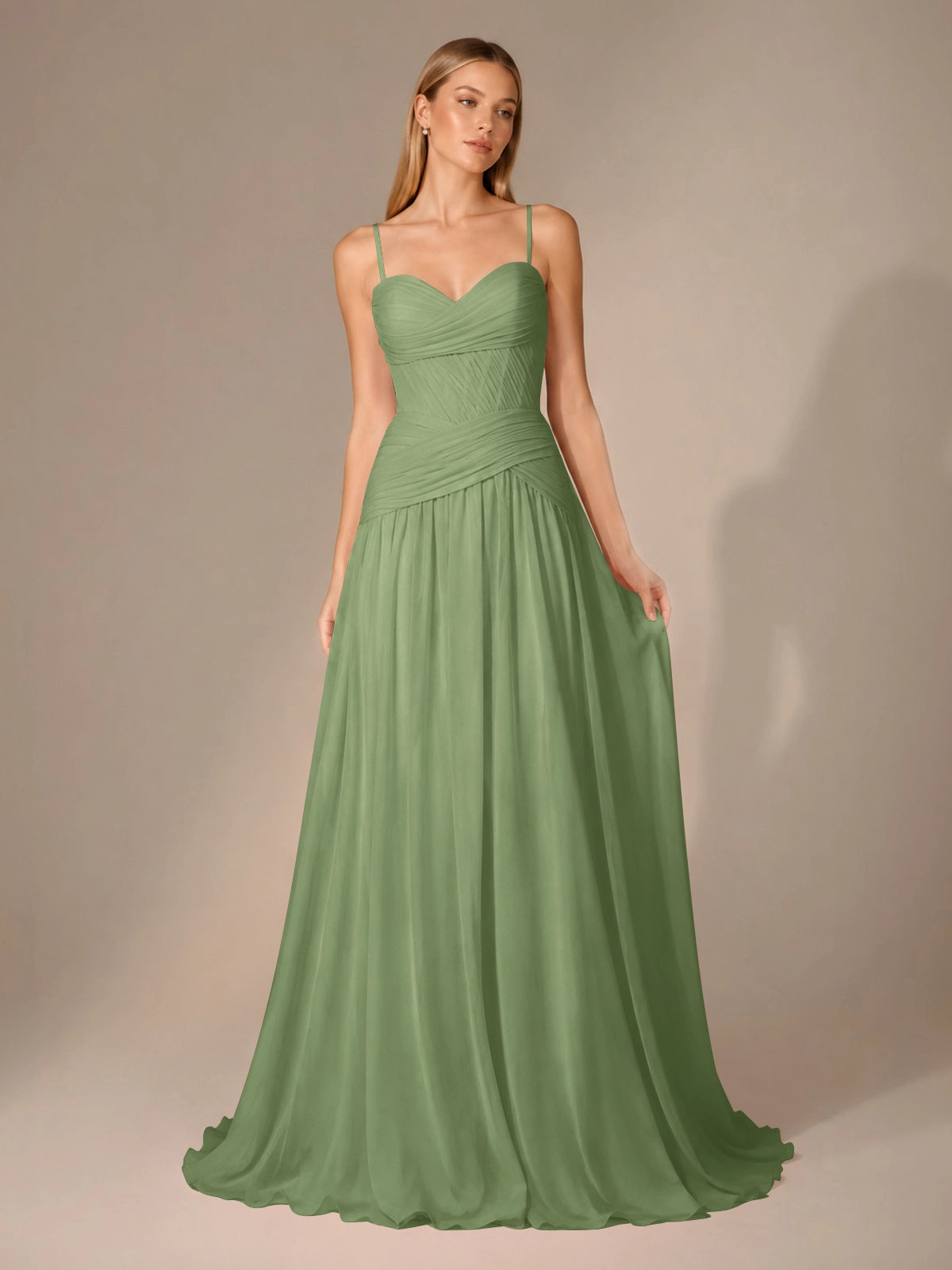 Chiffon Bridesmaid Dress with Ruched Design 