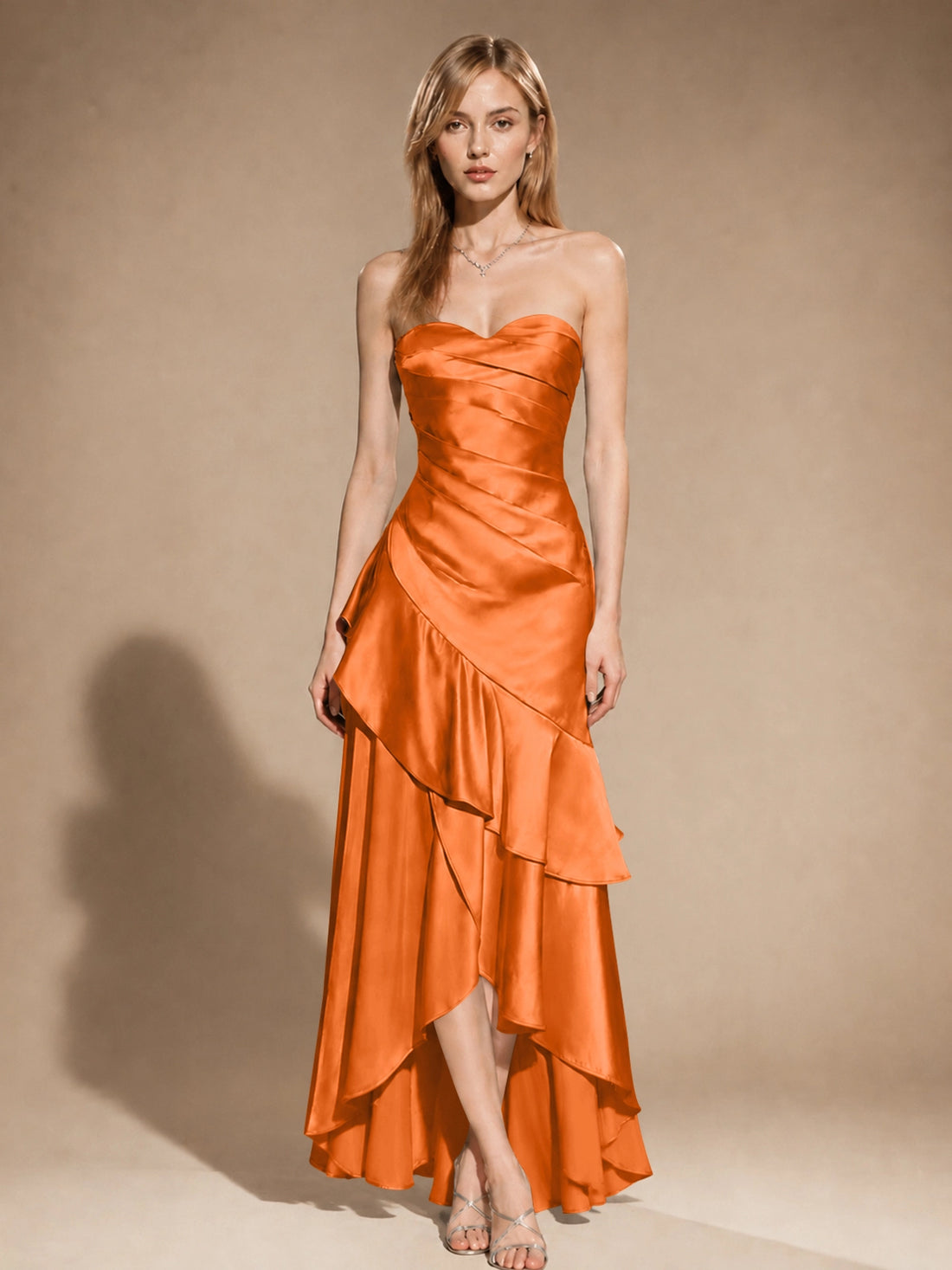 Strapless Prom Dress with Tiered Ruffles 