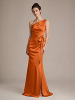 One-Shoulder Bridesmaid Dress with Sash