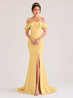 Mermaid Bridesmaid Dress with Ruffle Design 