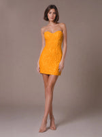 Velvet Sequin Homecoming Dress with Sweetheart Neckline 