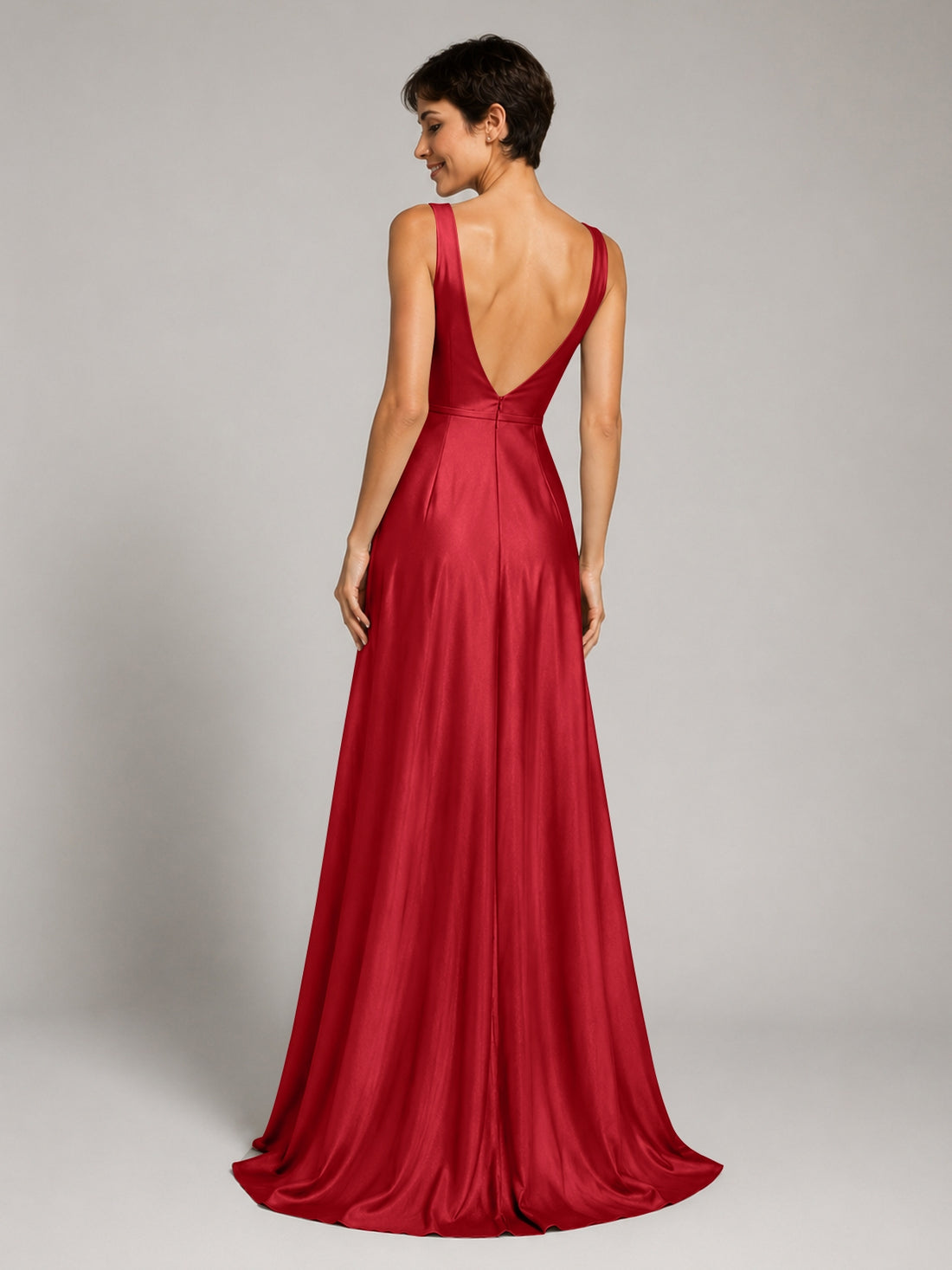 A-line Bridesmaid Dress with Cross-Over Bodice