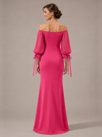 Mermaid Bridesmaid Dress with Puff Sleeves