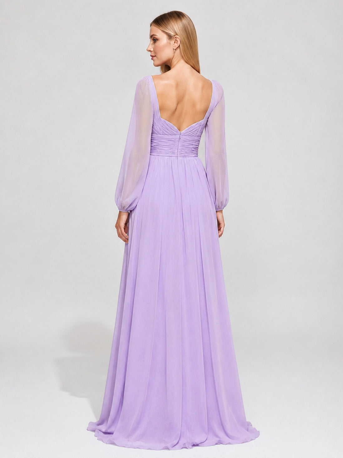 Elegant A-line Bridesmaid Dress with Long Sleeves