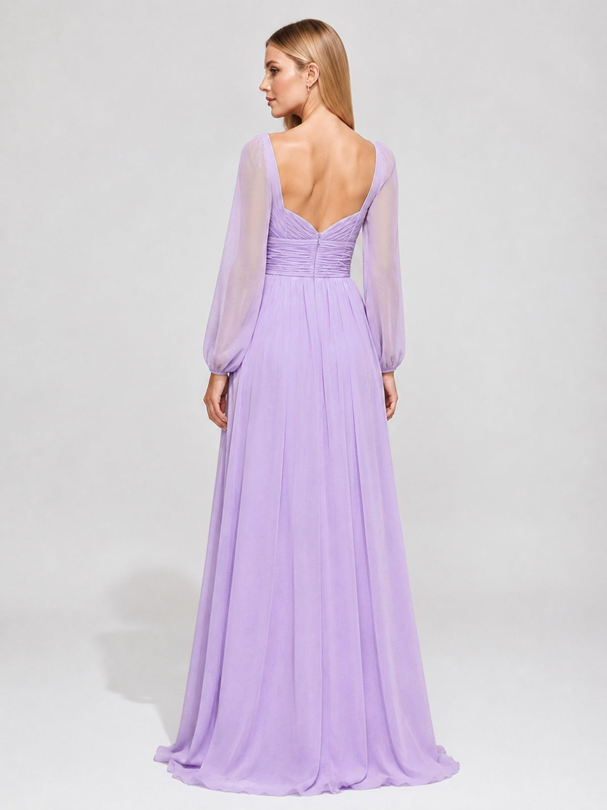 Elegant A-line Bridesmaid Dress with Long Sleeves