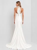 Silk-like Bridesmaid Dress with 3D Floral