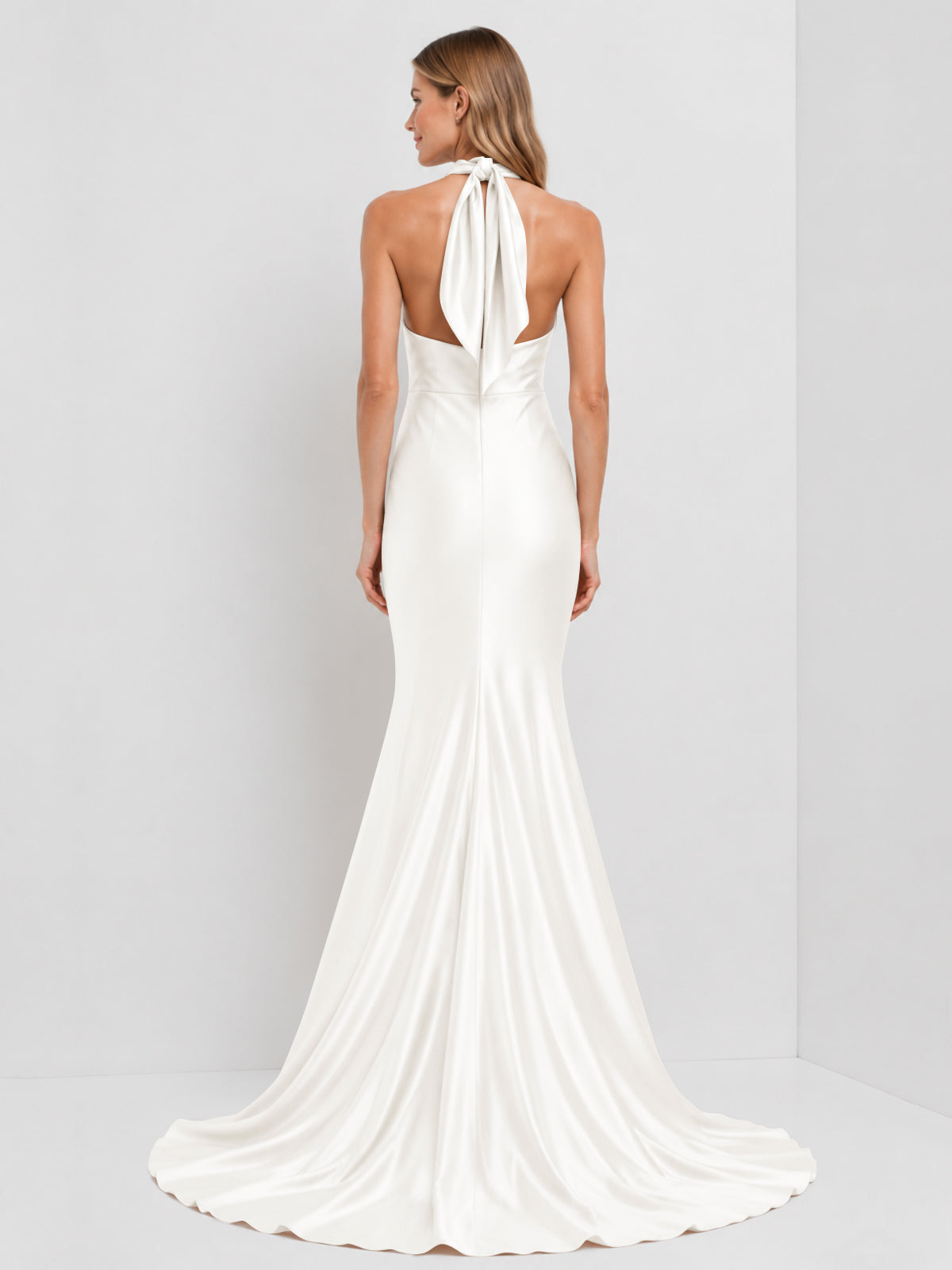 Silk-like Bridesmaid Dress with 3D Floral