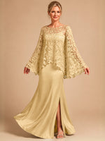 Two-piece Mother of the Bride Dress with Lace Top 