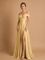 A-line Prom Dress with High Slit 