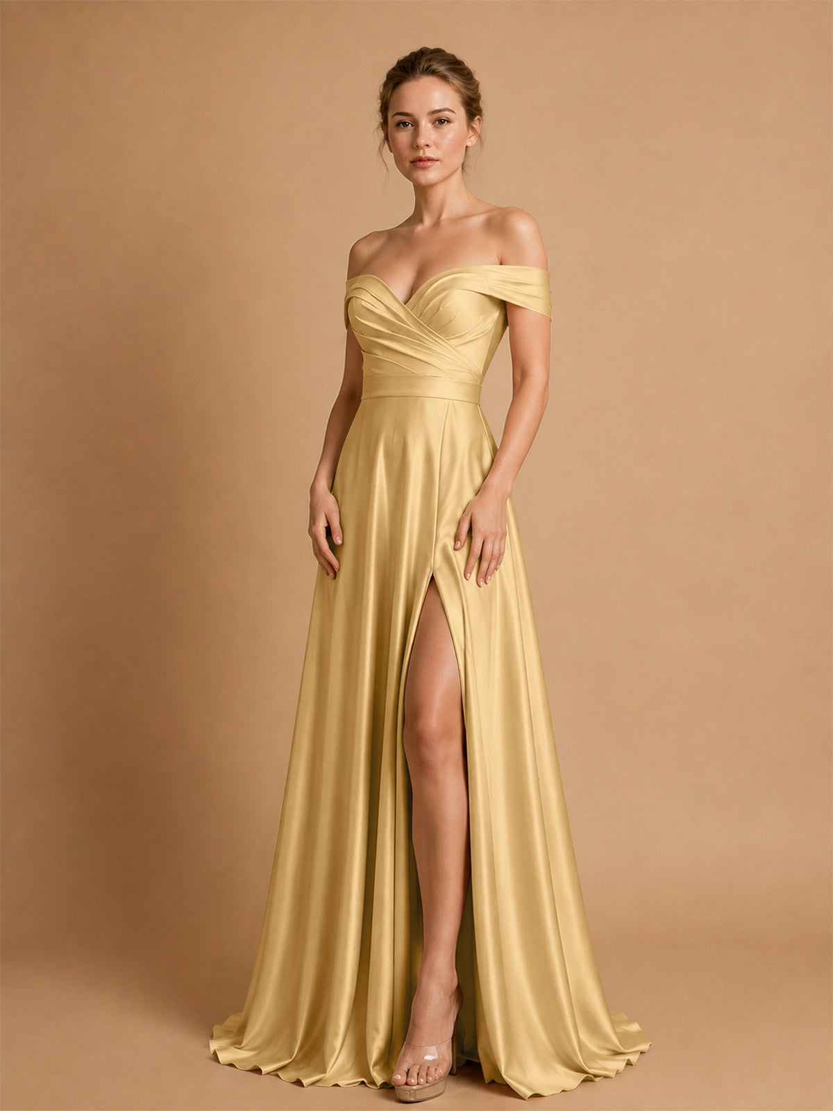 A-line Prom Dress with High Slit 