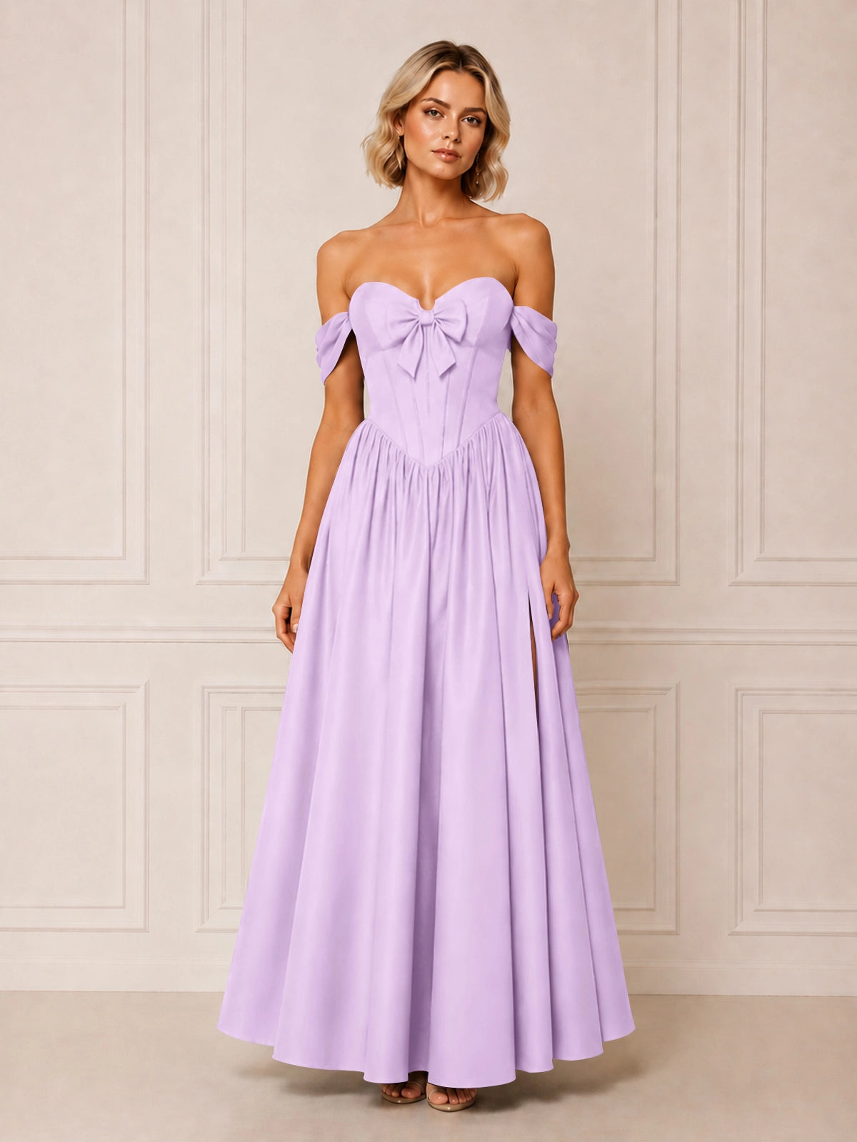 A-line Bridesmaid Dress with Bow Detail 