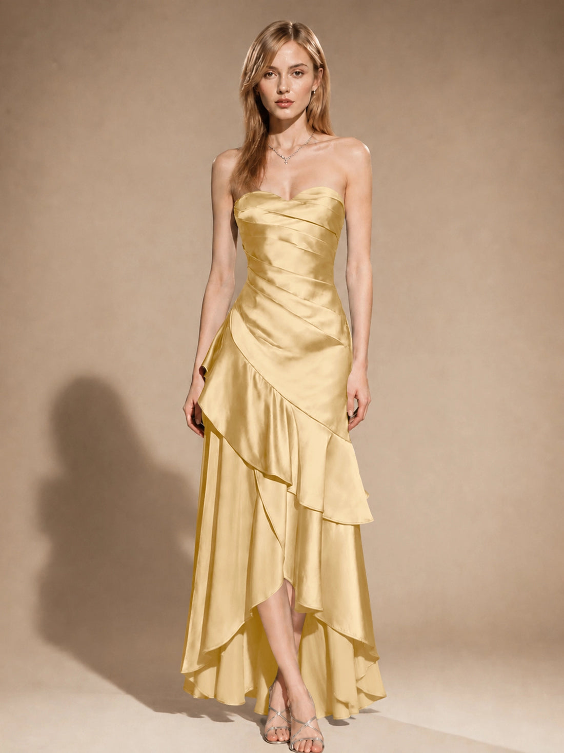 Strapless Prom Dress with Tiered Ruffles 